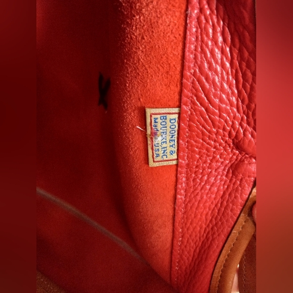 Dooney & Bourke 1990's Gladstone Weekender Luggage, Red AWL - Picture 15 of 16